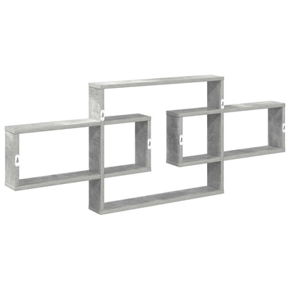 Wandplank Betongrijs 130 x 10 x 50 cm Bewerkt hout
