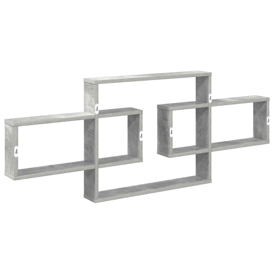 Wandplank Betongrijs 130 x 10 x 50 cm Bewerkt hout