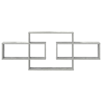 Wandplank Betongrijs 130 x 10 x 50 cm Bewerkt hout