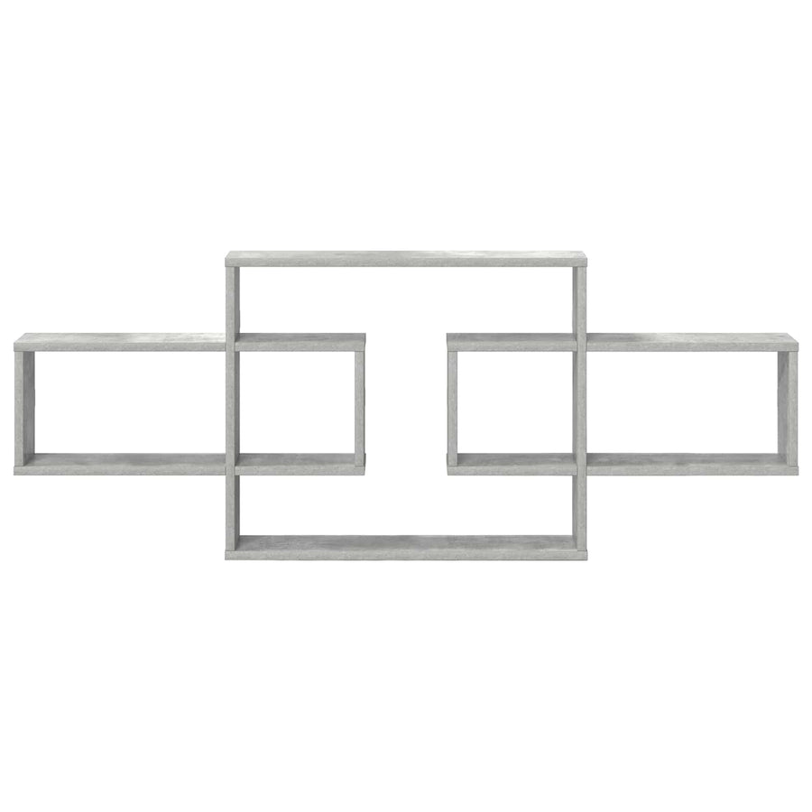 Wandplank Betongrijs 130 x 10 x 50 cm Bewerkt hout