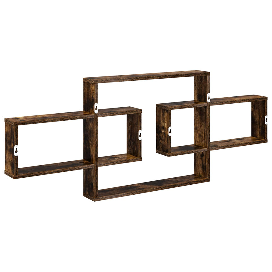 Wandplank Gerookt eiken 130 x 10 x 50 cm Bewerkt hout