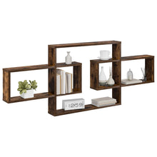 Wandplank Gerookt eiken 130 x 10 x 50 cm Bewerkt hout