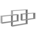 Wandplank Grijs Sonoma 130x10x50 cm bewerkt hout
