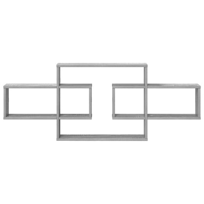 Wandplank Grijs Sonoma 130 x 10 x 50 cm Bewerkt hout