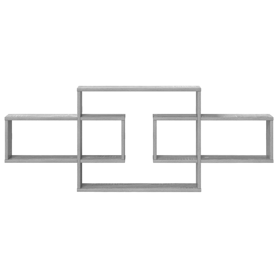 Wandplank Grijs Sonoma 130 x 10 x 50 cm Bewerkt hout