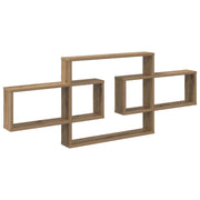 Wandplank bewerkt hout Artisanaal eiken 130x10x50 cm