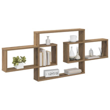 Wandplank Artisanaal eiken 130 x 10 x 50 cm Bewerkt hout