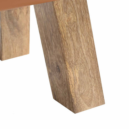 Bank 40 x 30 x 45 cm Echt Leer Bruin