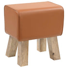 Leren bankje 40x30x45 cm bruin