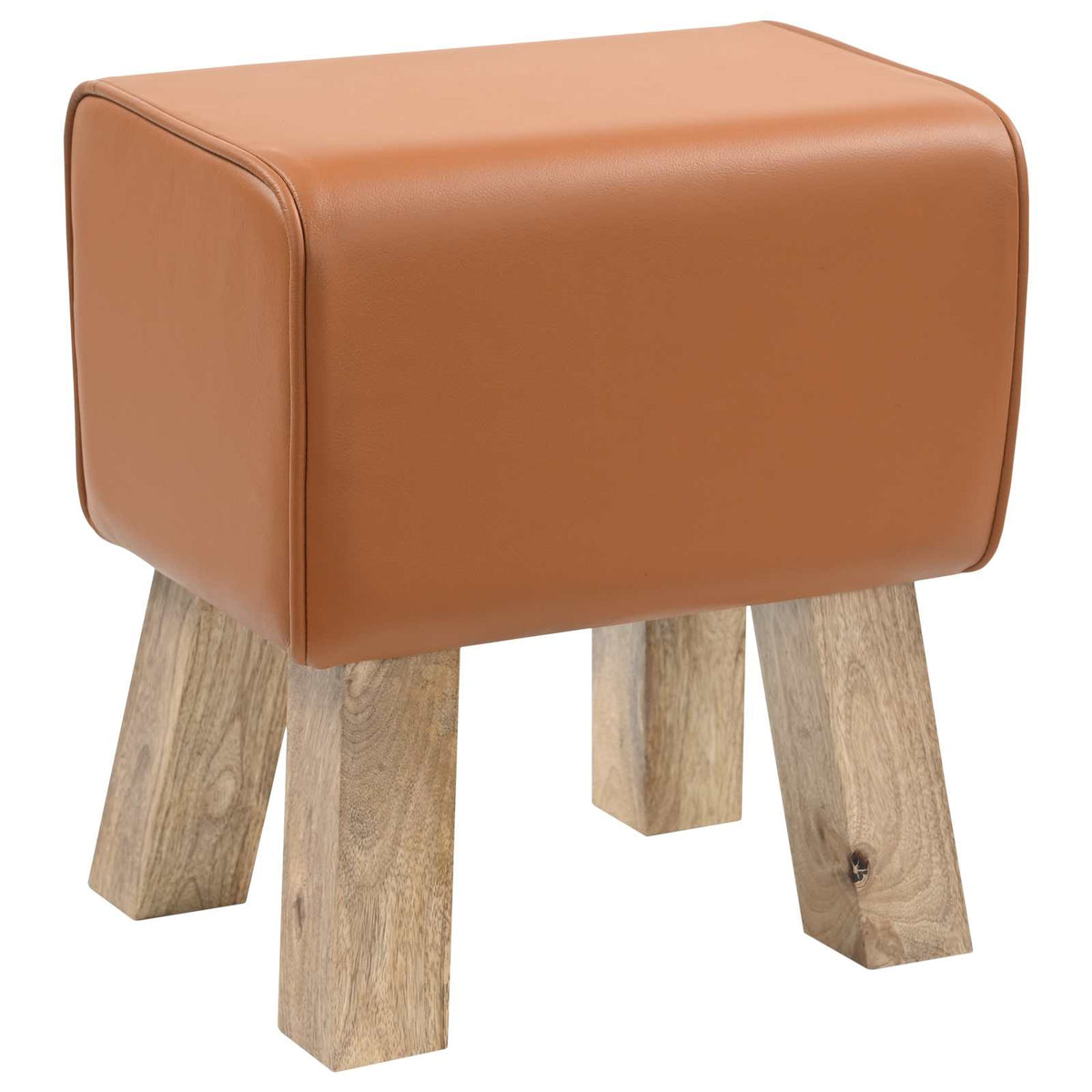Bank 40 x 30 x 45 cm Echt Leer Bruin