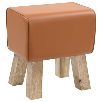 Bank 40 x 30 x 45 cm Echt Leer Bruin