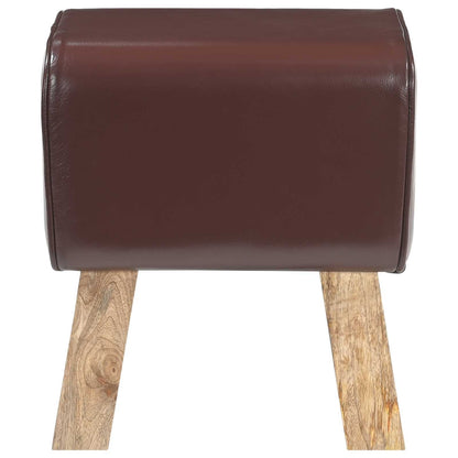 Bank 40 x 30 x 45 cm Echt Leer Donkerbruin