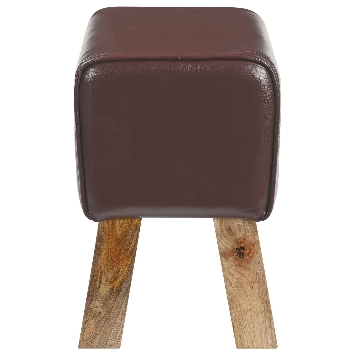 Bank 40 x 30 x 45 cm Echt Leer Donkerbruin