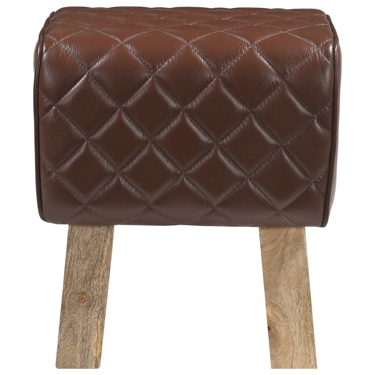Bank 40 x 30 x 45 cm Echt Leer Bruine diamant