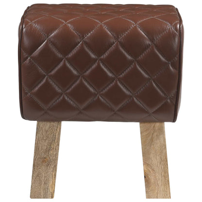 Bank 40 x 30 x 45 cm Echt Leer Bruine diamant