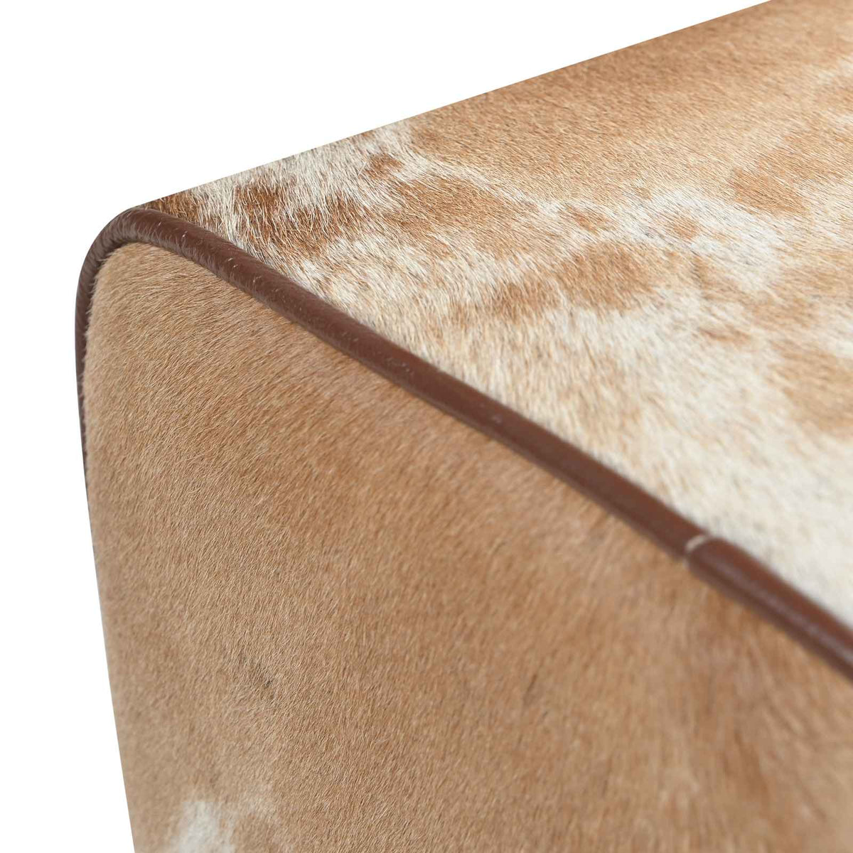 Bank 40 x 30 x 45 cm Echt Leer Bruin en wit