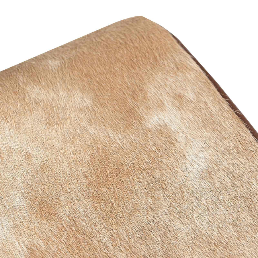 Bank 40 x 30 x 45 cm Echt Leer Bruin en wit