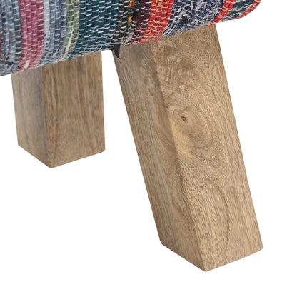 Bank 40 x 30 x 45 cm Echt Leer Meerkleurig
