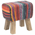 Bank 40x30x45 cm echt leer mangohout meerkleurig