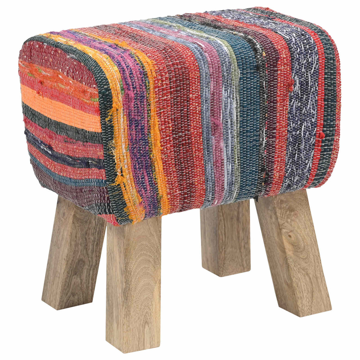 Bank 40 x 30 x 45 cm Echt Leer Meerkleurig