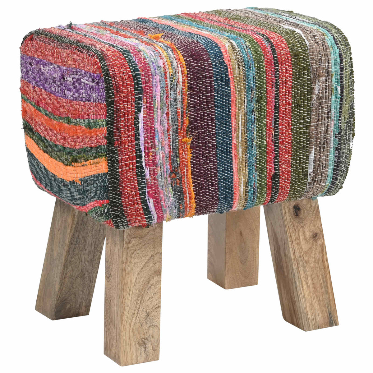 Bank 40 x 30 x 45 cm Echt Leer Meerkleurig