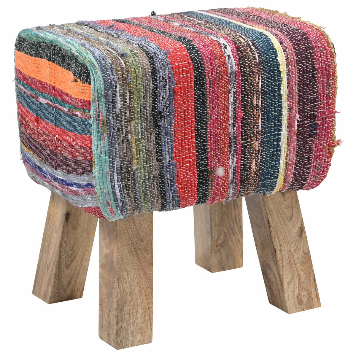 Bank 40 x 30 x 45 cm Echt Leer Meerkleurig