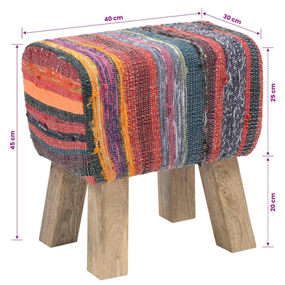Bank 40 x 30 x 45 cm Echt Leer Meerkleurig