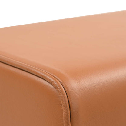 Bank 60 x 30 x 45 cm Echt Leer Bruin