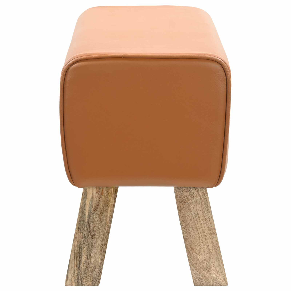 Bank 60 x 30 x 45 cm Echt Leer Bruin