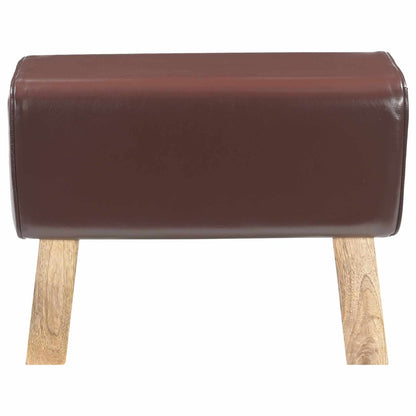 Bank 60 x 30 x 45 cm Echt Leer Donkerbruin