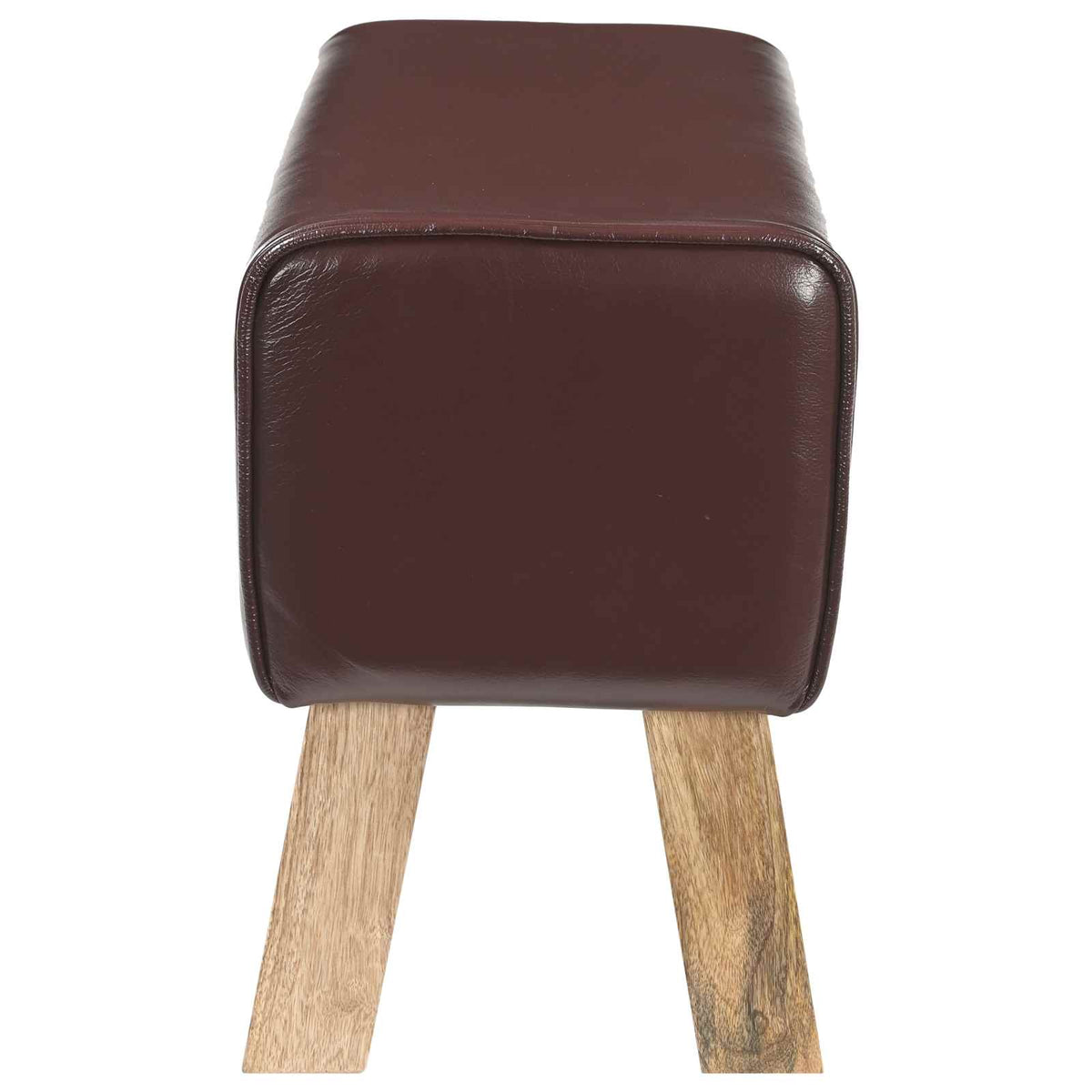 Bank 60 x 30 x 45 cm Echt Leer Donkerbruin