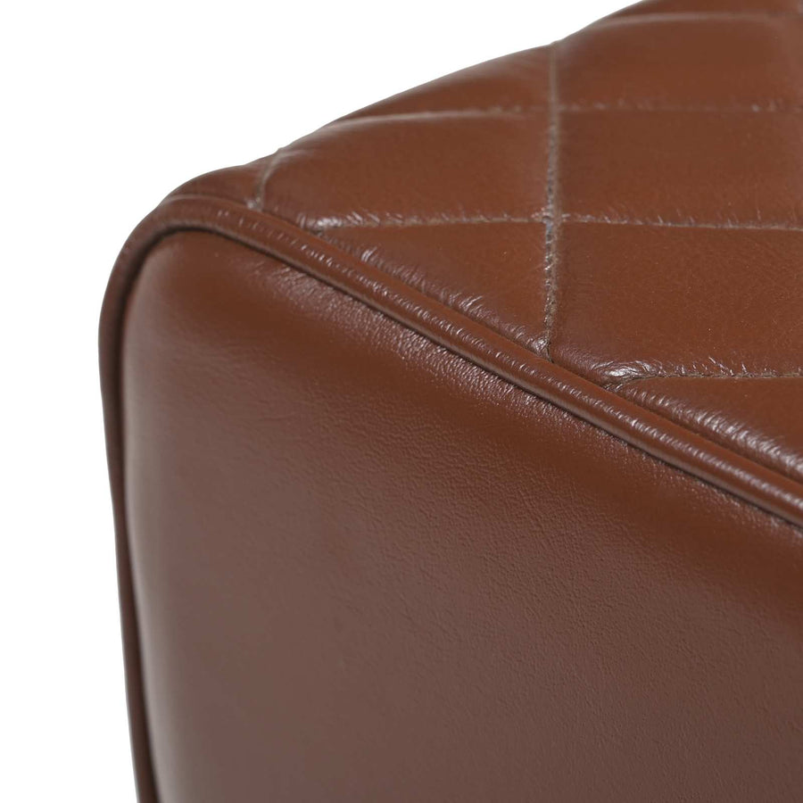 Bank 60 x 30 x 45 cm Echt Leer Bruine diamant