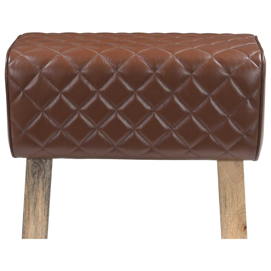 Bank 60 x 30 x 45 cm Echt Leer Bruine diamant