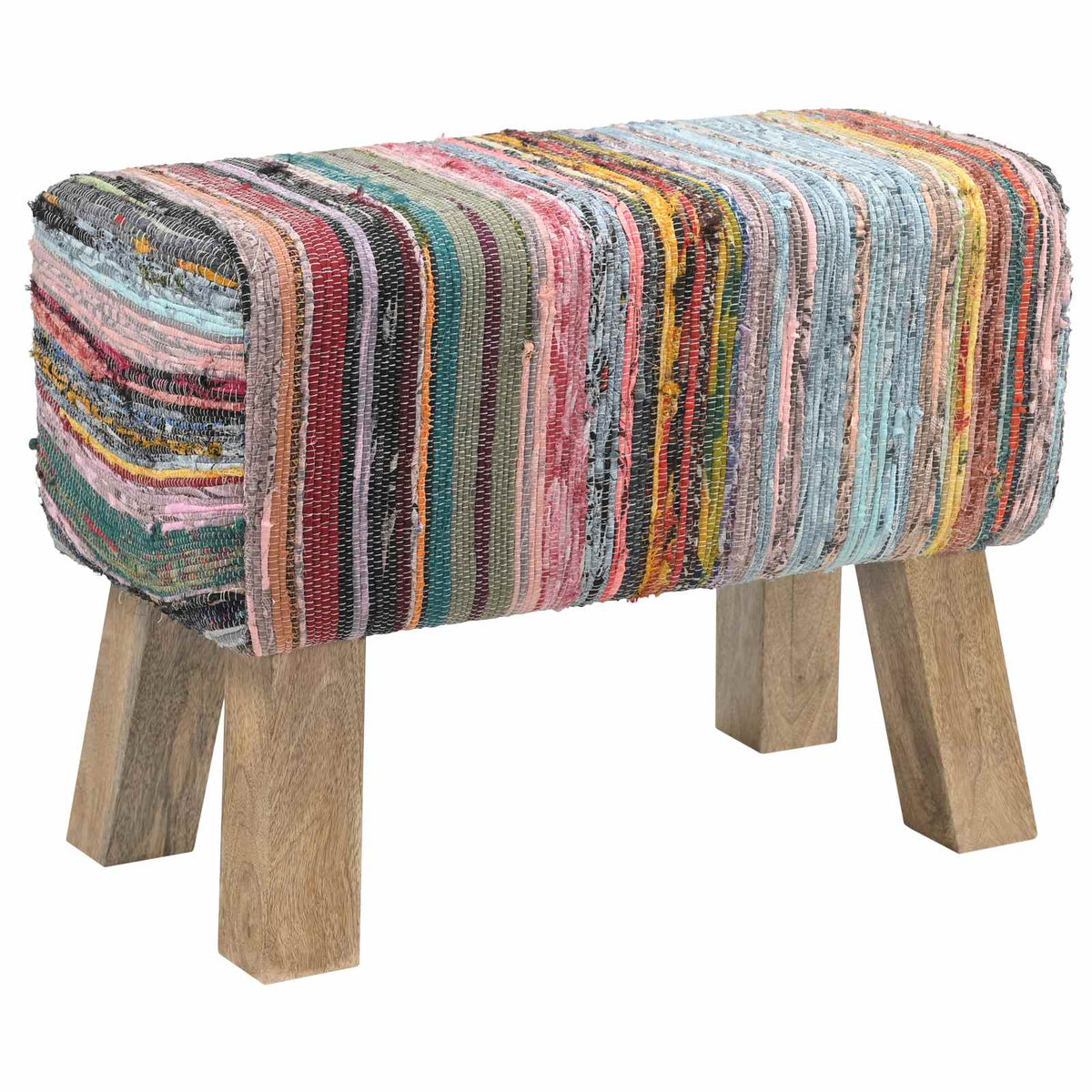 Bank 60 x 30 x 45 cm Echt Leer Meerkleurig