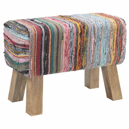 Bank 60 x 30 x 45 cm Echt Leer Meerkleurig