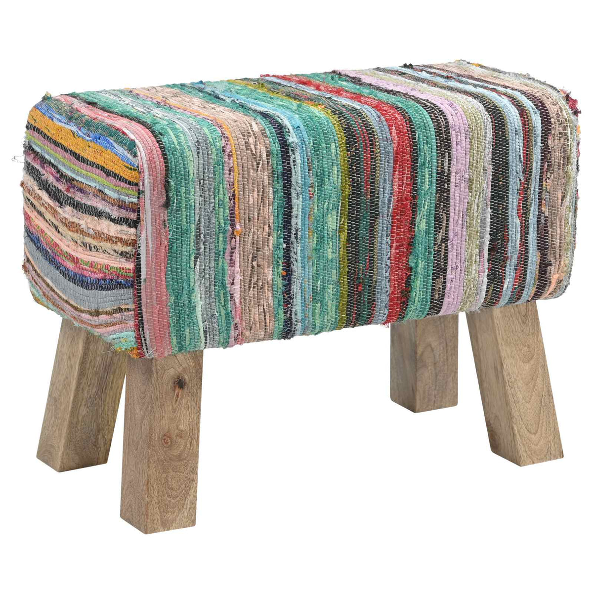 Bank 60 x 30 x 45 cm Echt Leer Meerkleurig