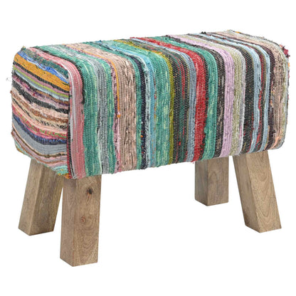 Bank 60 x 30 x 45 cm Echt Leer Meerkleurig