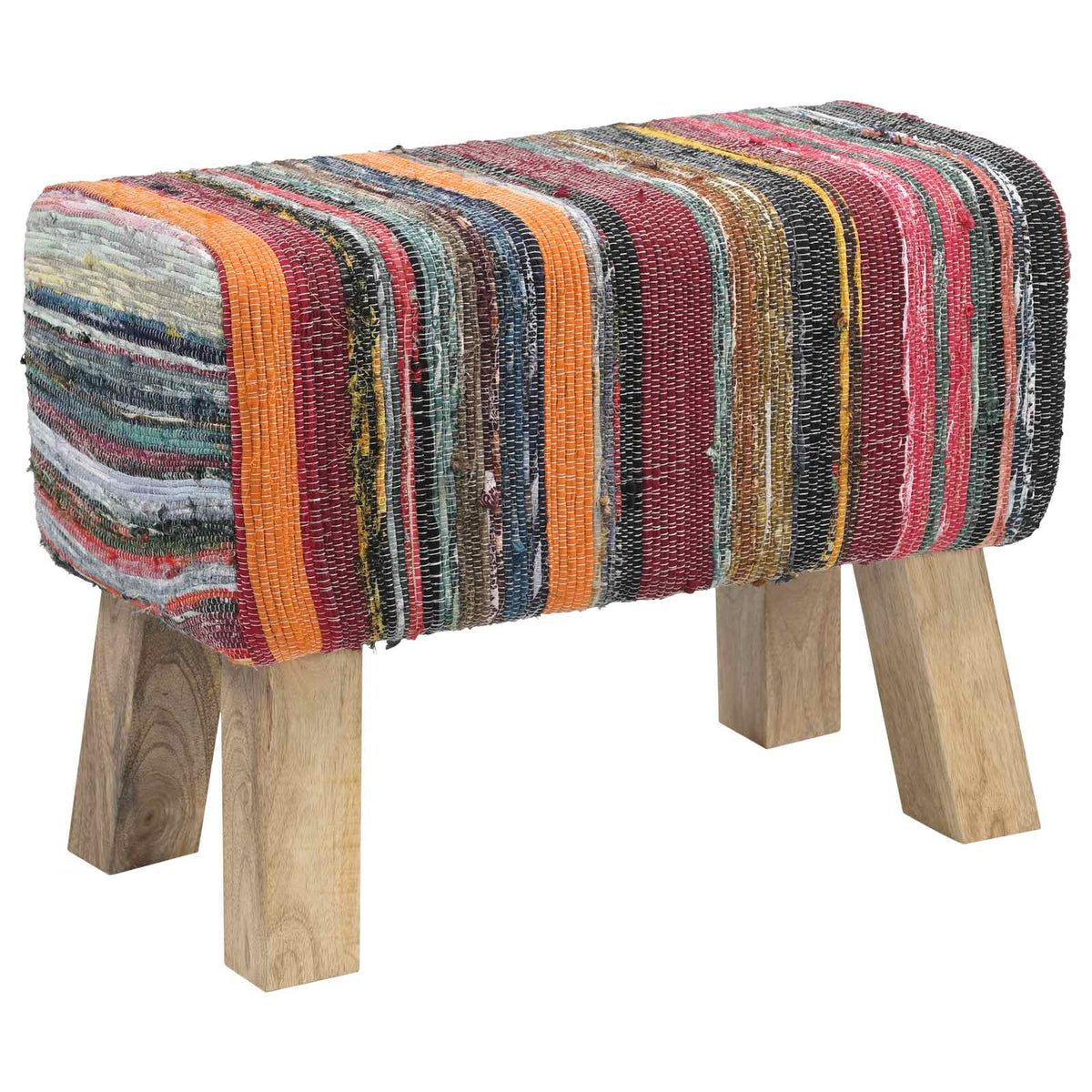 Bank 60 x 30 x 45 cm Echt Leer Meerkleurig