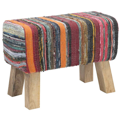 Bank 60 x 30 x 45 cm Echt Leer Meerkleurig