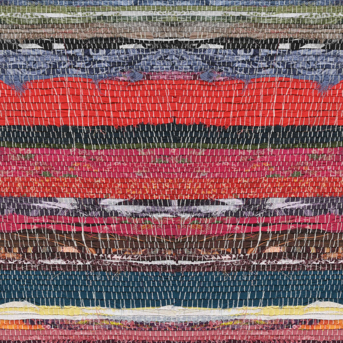 Bank 60 x 30 x 45 cm Echt Leer Meerkleurig