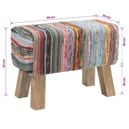 Bank 60 x 30 x 45 cm Echt Leer Meerkleurig
