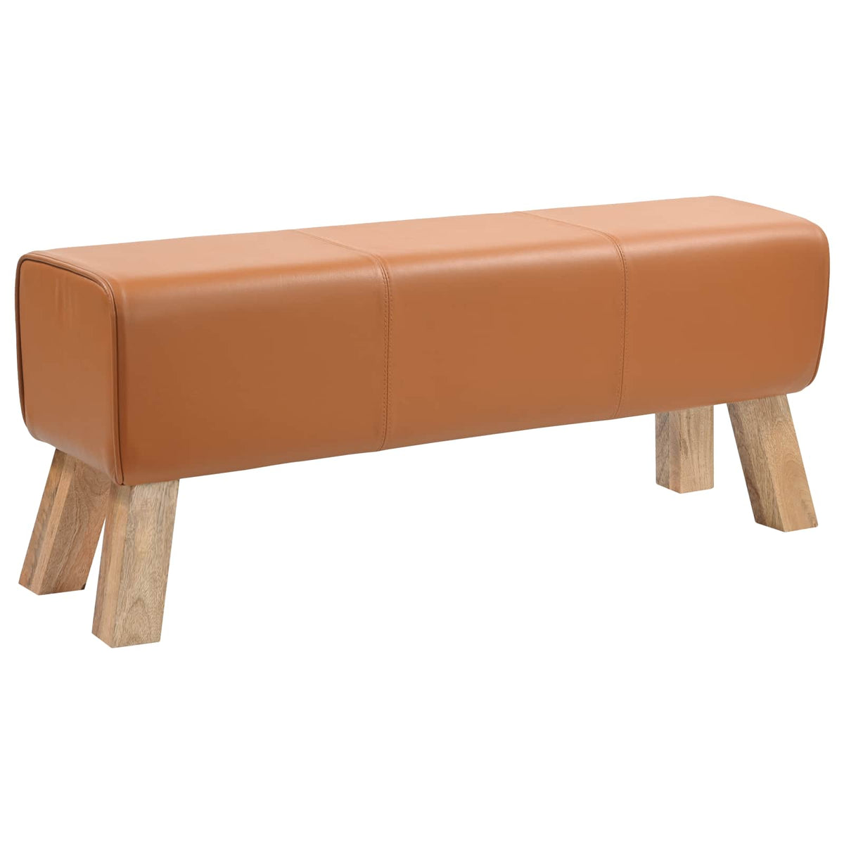 Bank 110 x 30 x 45 cm Echt Leer Bruin