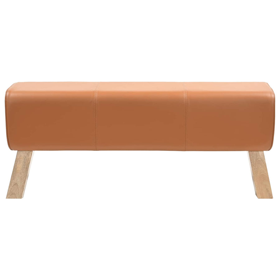 Bank 110 x 30 x 45 cm Echt Leer Bruin