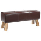 Eettafelbank 110 cm leer mangohout donkerbruin