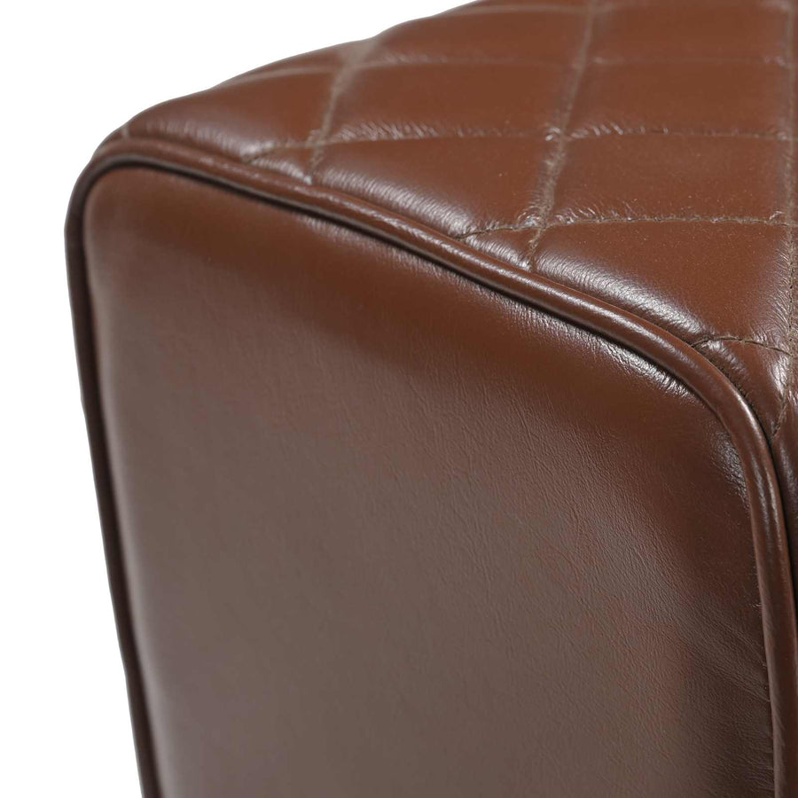 Bank 110 x 30 x 45 cm Echt Leer Bruine diamant