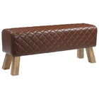Bank 110x30x45 cm echt leer bruin
