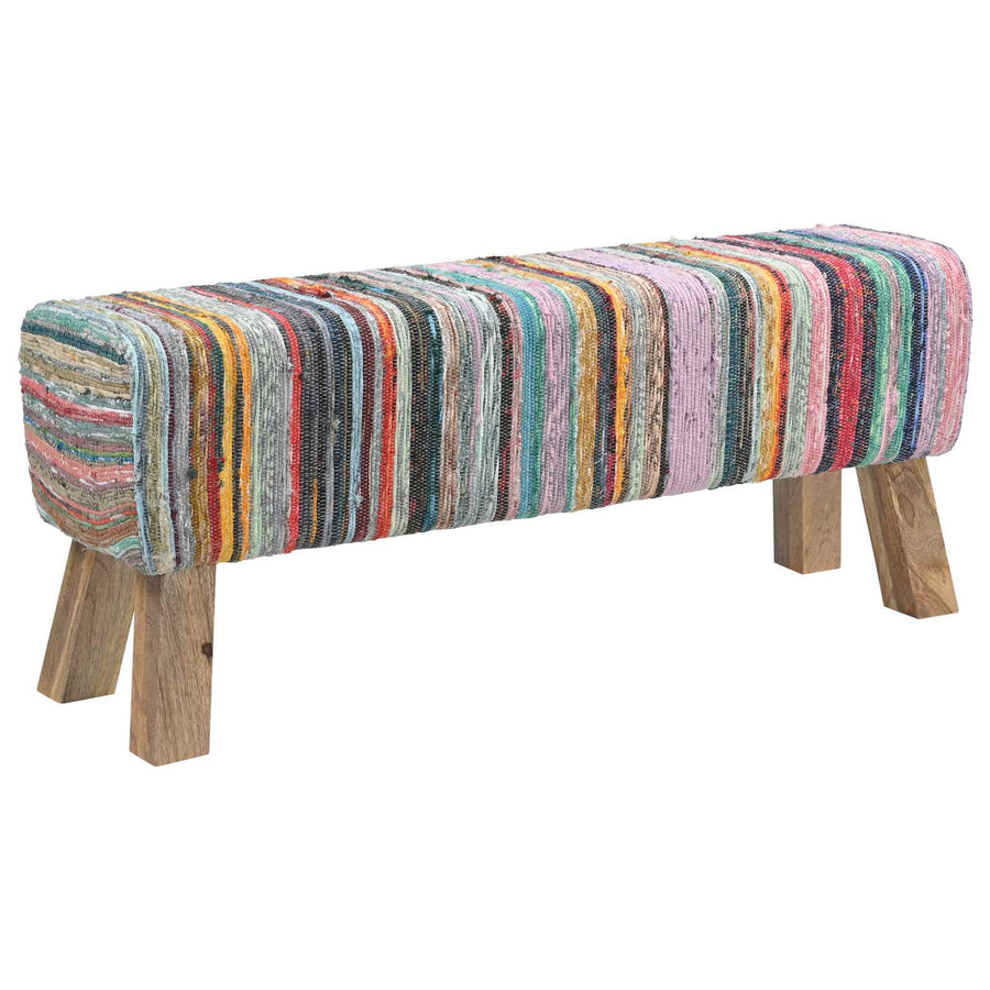 Bank 110 x 30 x 45 cm Echt Leer Meerkleurig