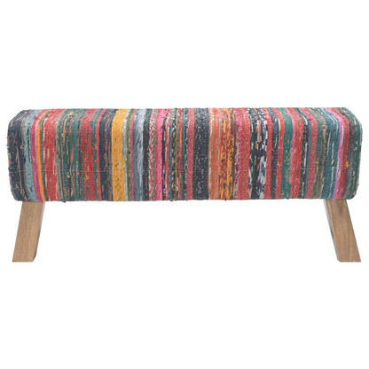Bank 110 x 30 x 45 cm Echt Leer Meerkleurig