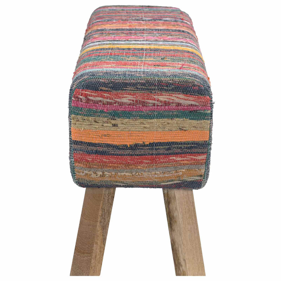 Bank 110 x 30 x 45 cm Echt Leer Meerkleurig