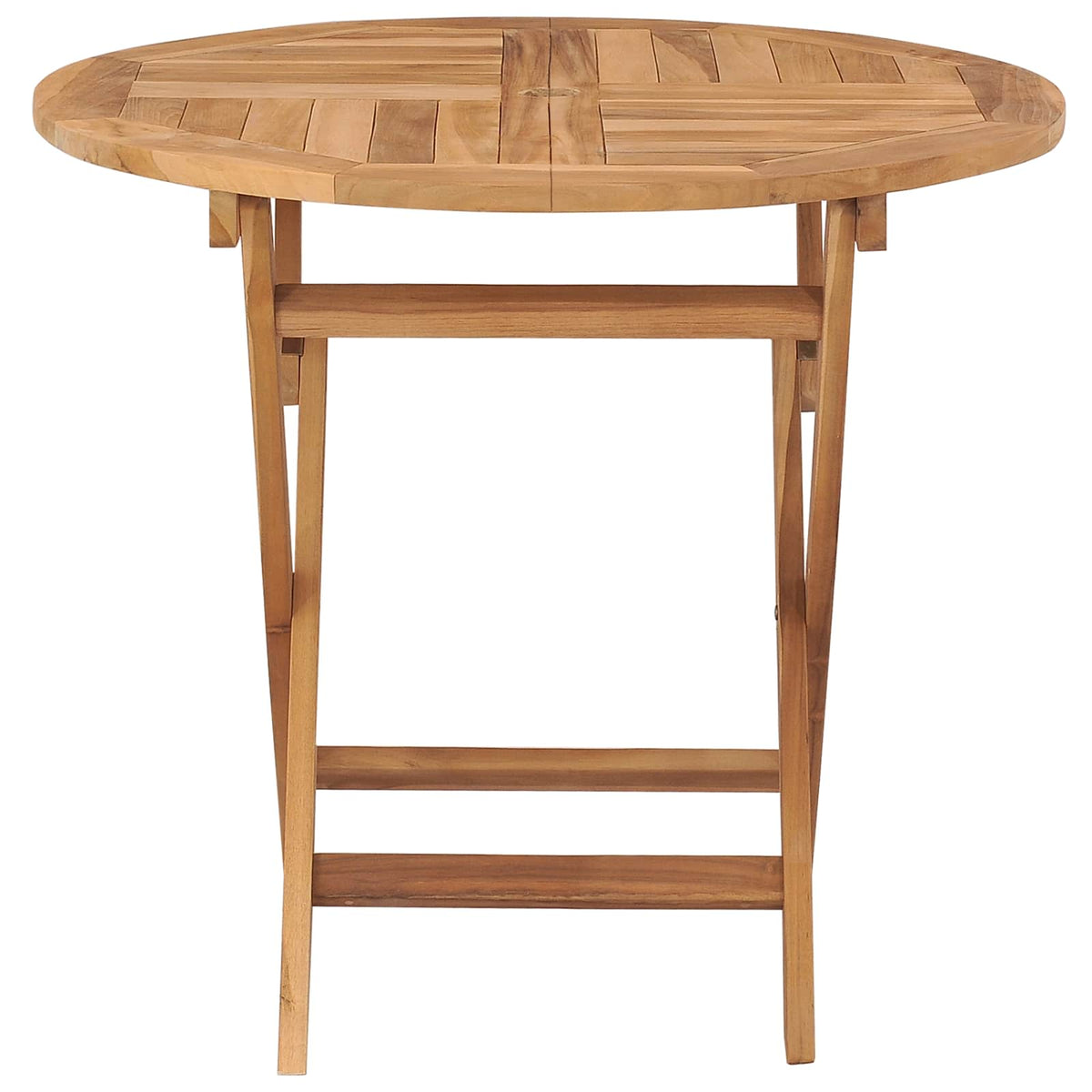 Vouw Tuin Tafel Naturel Ø 90 x 75 cm Massief Teakhout